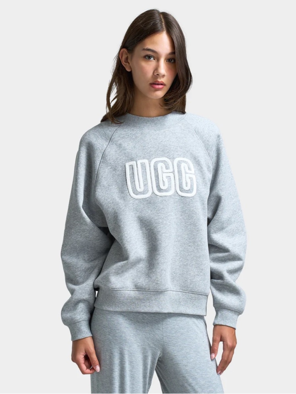UGG Light Gray Logo Pullover Sweatshirt